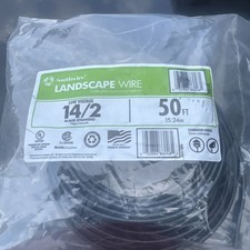 Southwire 14/2 Black Stranded CU Low Voltage Landscape Lighting Wire 50 Foot