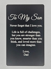 Personalized Engraved Wallet Card Custom Gift for Husband Wife Dad Mom Son Boyfr