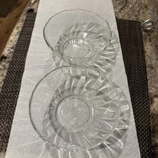 2 Arcoroc Arcade Nappy Tempered Glass Bowl 7” Larger Bowl Clear Glass Rare