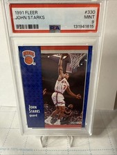 1991 FLEER #330 JOHN STARKS RC KNICKS PSA 9