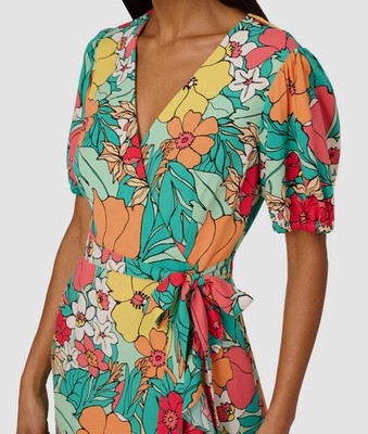 Adrianna Papell Women Green Lined Self Tie Floral Print Faux Wrap Dress Size 10 | eBay Adrianna Papell Women Green Lined Self Tie Floral Print Faux Wrap Dress Size 10 | eBay