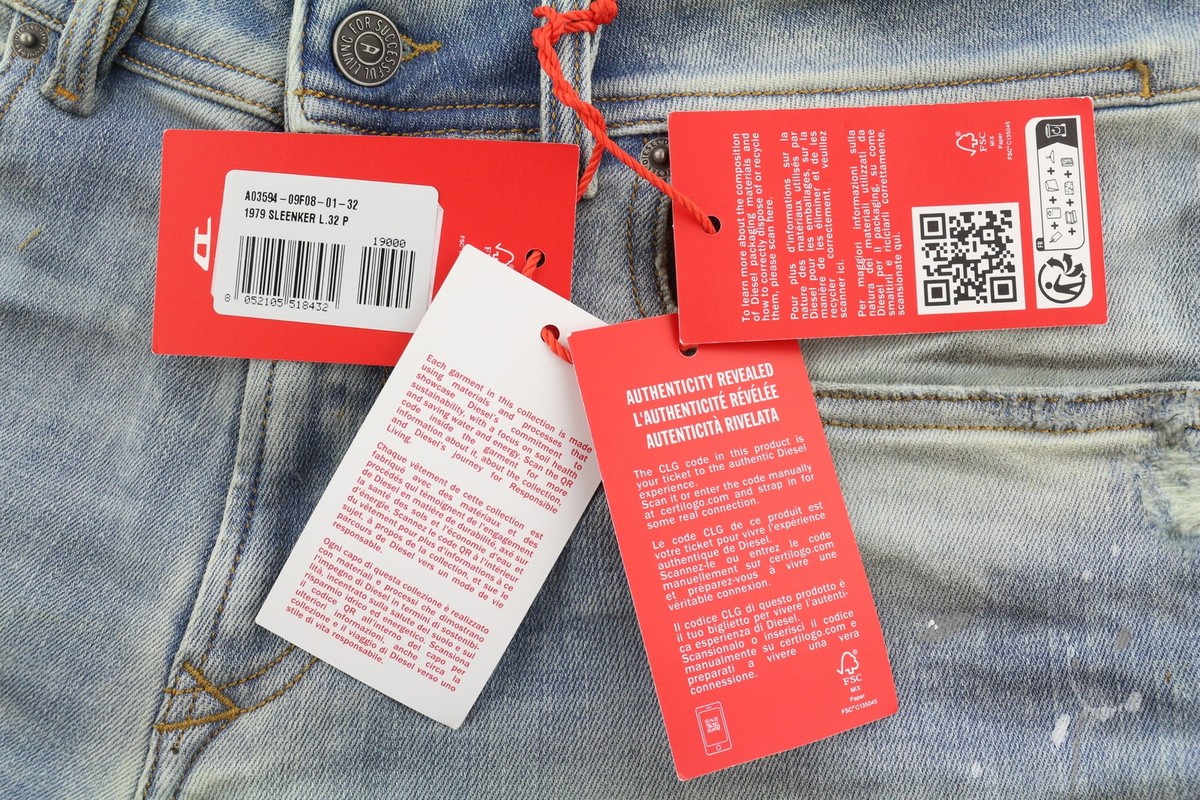 DIESEL 1979 Sleenker 09F08 Men Jeans W32/L32 Low Waist
