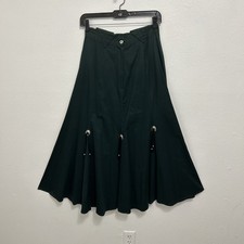 VTG Circle T Green Western Concho Studded Bolo Skirt Rodeo Square Dance Size S