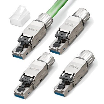 Kabelstecker RJ45, Ethernet, Cat 7, werkzeuglos, vergoldet, Geschirmt, 10 Gbp...