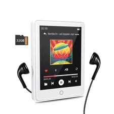 RUIZU 32GB MP3 Player w/ Bluetooth 5.3, 2.8" Full Touch Screen M7 White