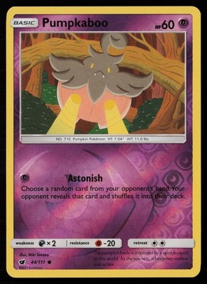 Pumpkaboo 44/111 Reverse Holo Pokemon TCG SM - Crimson Invasion NM