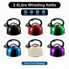 Whistling Kettle 2.5L Stainless Steel For Gas Electric Induction Halogen Hobs