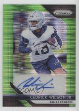 2018 Panini Prizm Rookie Neon Green Pulsar Cedrick Wilson Jr #RA-CW Auto 0p10