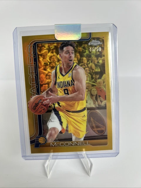 2025 Topps Chrome T.J. McConnell Gold Refractor 46/50 Indiana Pacers #11