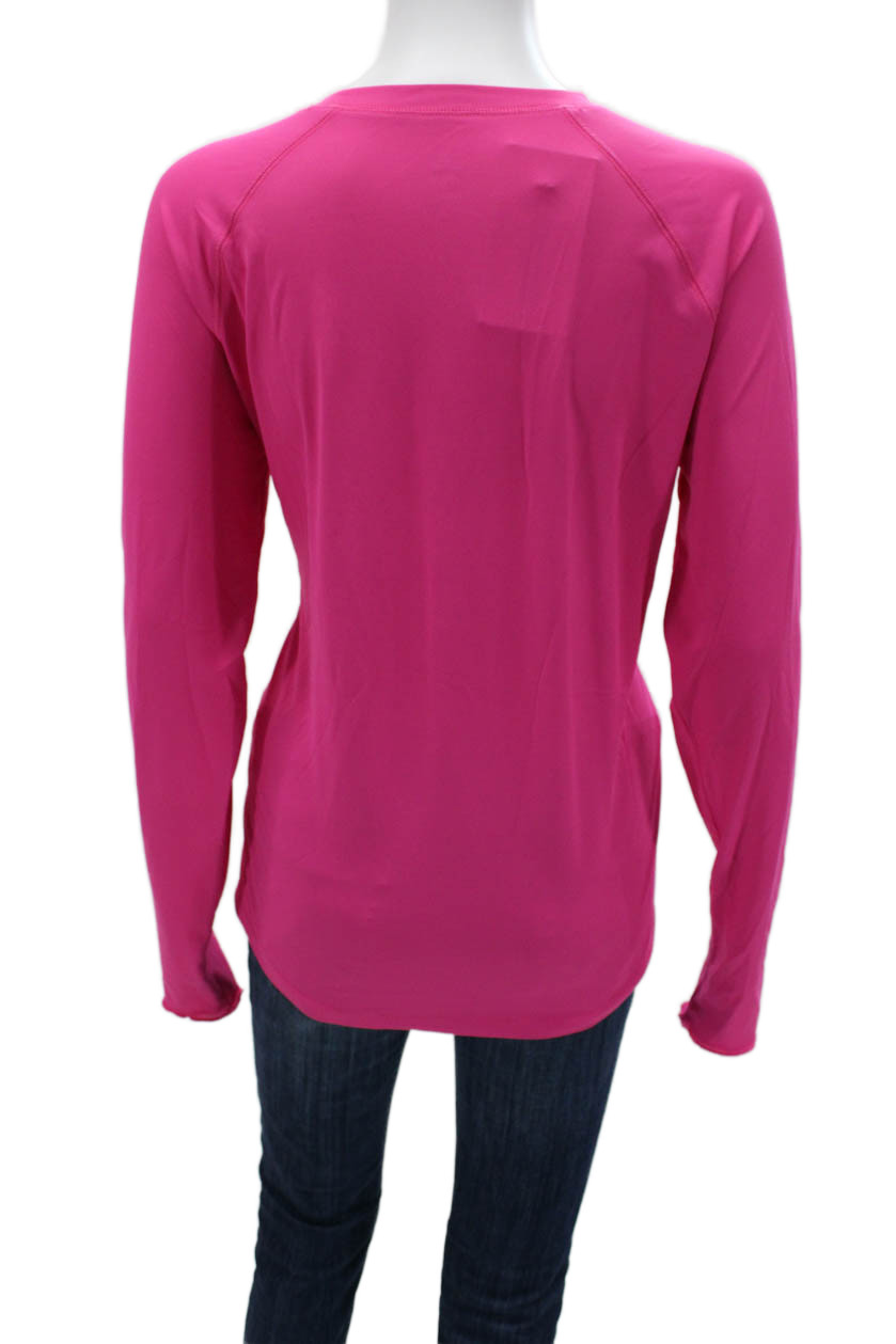 JoFit Women Basic Solid Pink Crew Neck Long Sleev… - image 3