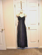 NWT frederick's of hollywood black sequin satin prom/pagent long formal gown 7/8