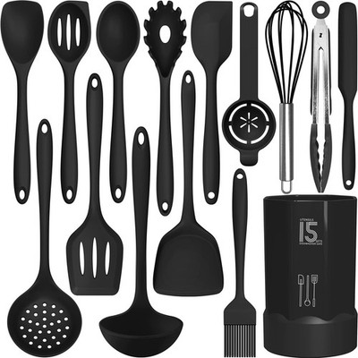 Silicone Cooking Utensils Set - 446°F Heat Resistant Kitchen Utensils,Turner ...