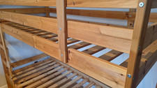 IKEA Single Wooden Pine Bunk Bed Frame Built-In Ladder Slatted Bases