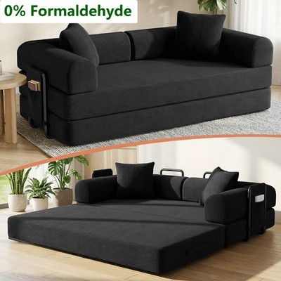 80'' Loveseat Convertible Sofa Bed, Modern Boneless Couch Sofa non-formaldehyde