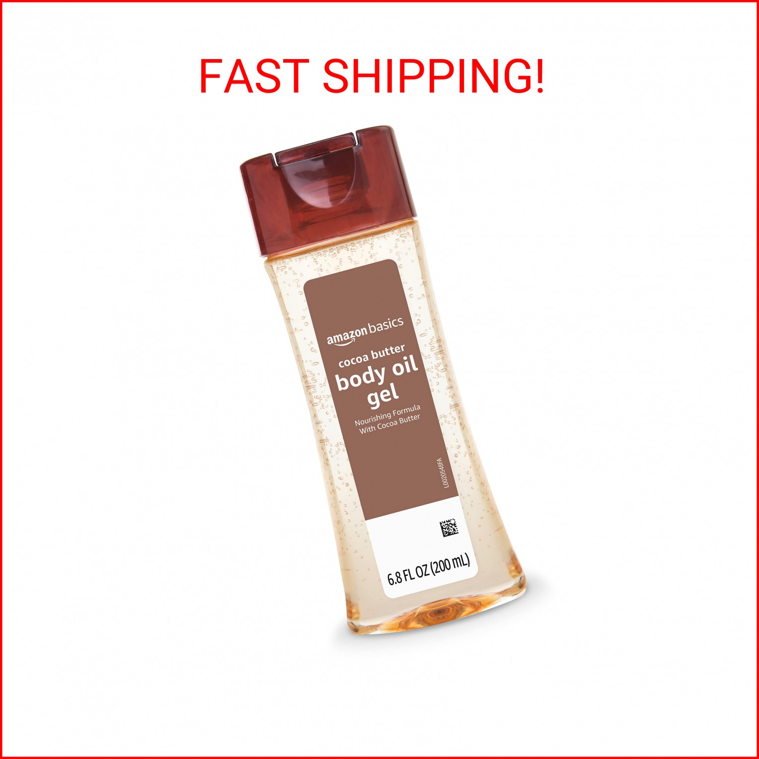 Amazon Basics Body Oil Gel with Cocoa Butter, Paraben Free, 6.8 Fl Oz (Pack of 1