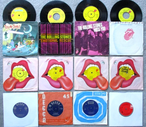 12 x Rolling Stones  7" Records JOB LOT  Collection.  Excellent Condition