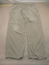 Carhartt Size L Mens Gray Canvas Pockets Zip Straight Casual Work Pants 808