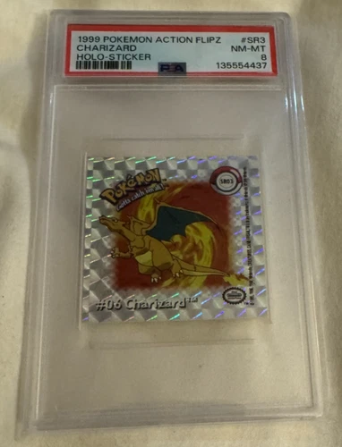 1999 Pokemon Action Flipz #SR3 Charizard Holo Sticker - PSA 8