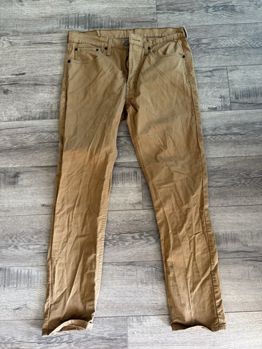 Mens Levis 502 Regular Taper Stretch Jeans Brown 33x32 Tan | eBay