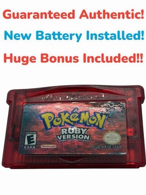 Pokémon Ruby Version (Game Boy Advance) GBA-Authentic-New Battery-Tested +Bonus!