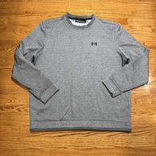 Under Armour Sweatshirt Mens XL Gray Golf ColdGear Fleece Pullover Crewneck