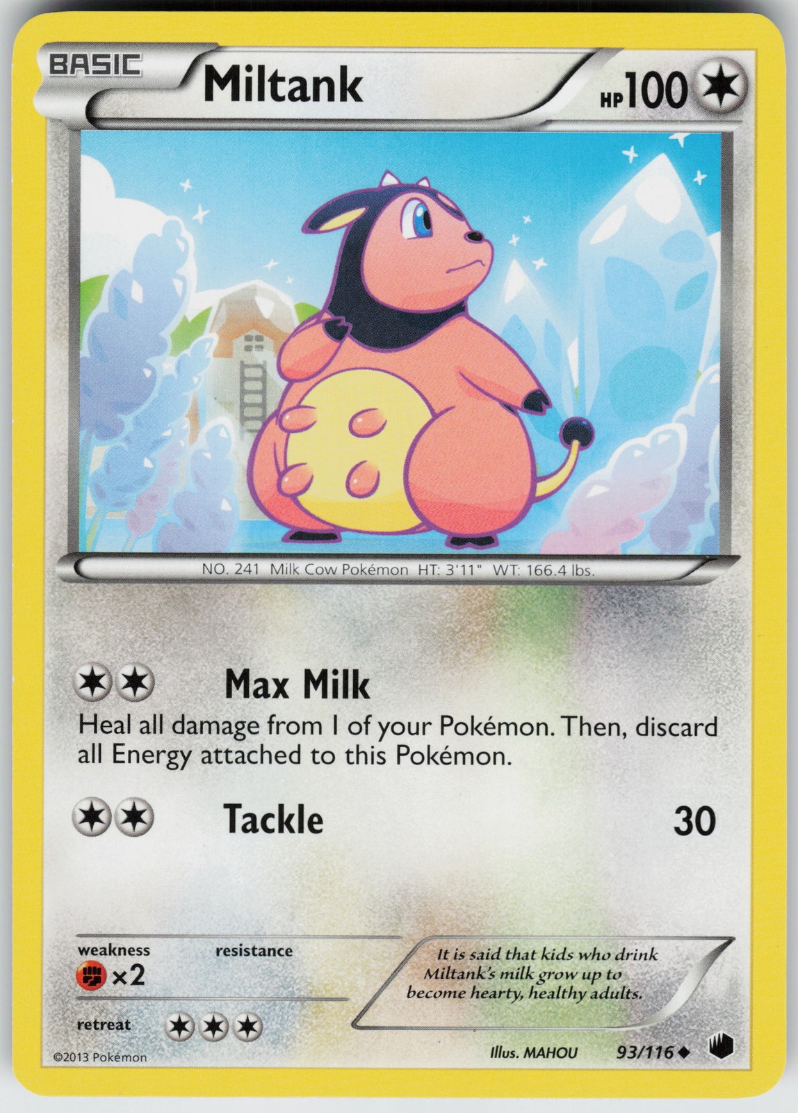 Pokemon Miltank 93/116 Plasma Freeze Uncommon card