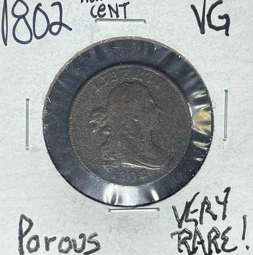 Photo of a 1802-P Half Cent from an eBay listing that sold on Jul 19, 2026