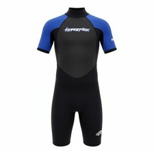 Hyperflex Wetsuit Kids Size 10 Black Blue Excellent Shorty Springsuit