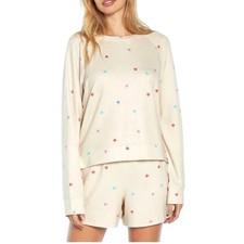 Wildfox Couture I Heart You Sommers Sweatshirt, Oatmeal Hearts, Women's Small