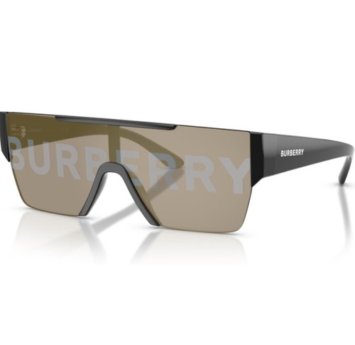 Burberry Shield Sunglasses BE 4291 3001/G Black Silver Gold Mirror Logo w/case - Picture 1 of 3