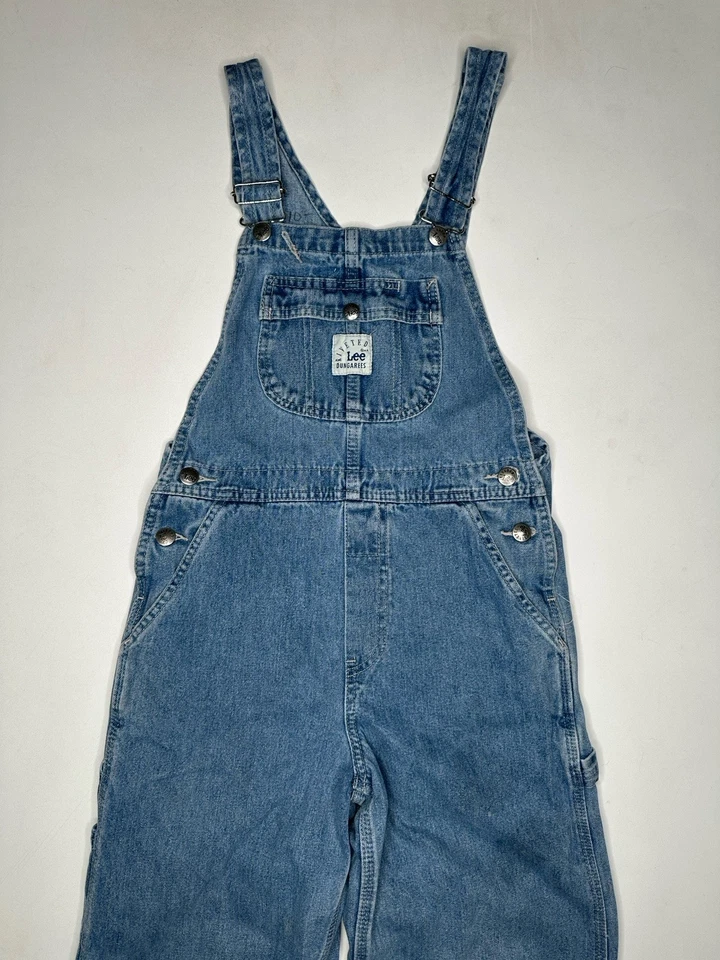 Mono remachado vintage Lee denim carpintero babero jean juvenil mediano (29 x 25) Foto 3 de 4