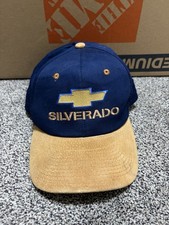 Chevrolet Silverado Embroidered Emblem Suede Brim Blue Canvas Strapback Cap Chevrolet Silverado Embroidered Emblem Suede Brim Blue Canvas Strapback Cap