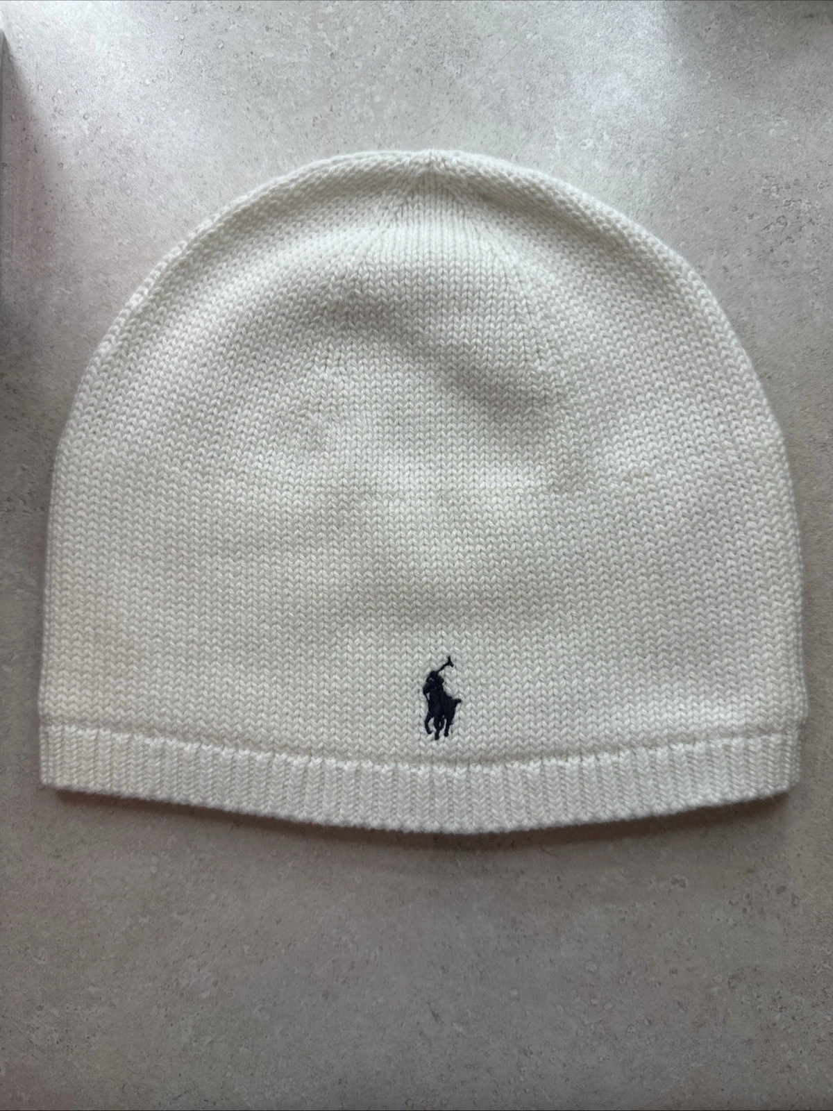 NWT, KIDS Polo Ralph Lauren Ivory Knit Fleece Lined Cotton Beanie 4-7