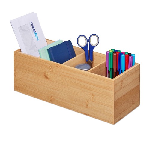 Ordnungsbox Schreibtisch-Organizer Schreibtischbox Utensilienhalter 4 Fächer - Bild 1 von 9