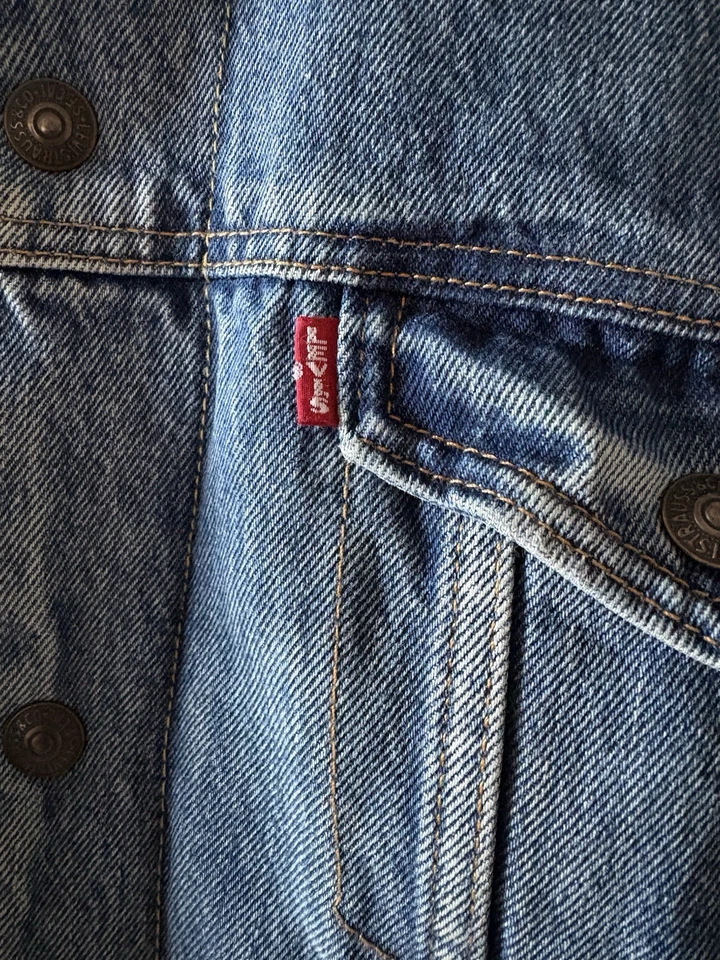 Levi's Premium Type III Sherpa Trucker Jacket Mens XL Needle Park Denim Fleece, photo 3 of 5