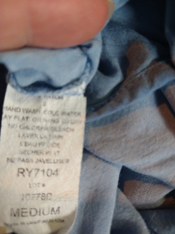 Mono Elan culotte pantalón corto con volantes fuera del hombro azul talla M Boho Fairy Foto 3 de 4