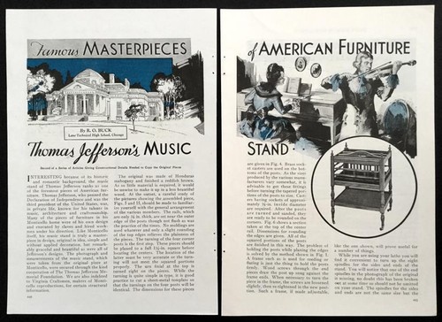 Music Stand Thomas Jefferson Monticello Design HowTo build PLANS Magazine Rack