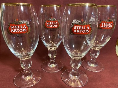 40cl Stella Artois Belgium  Special Edition 600 yrs  Beer Stein Glass - Set of 4