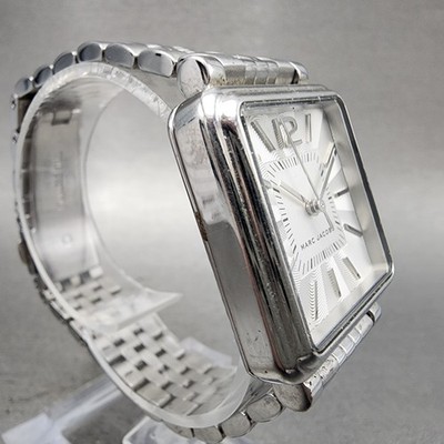 Marc Jacobs Watch Women 30mm White Dial Silver Tone Square MJ3461