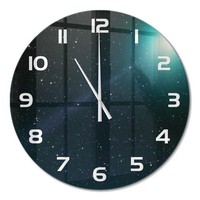 Runde Dekorative Glas-Wanduhr Aus GehäRtetem Glas Galaxie WeißE Zeiger Fi60 Cm