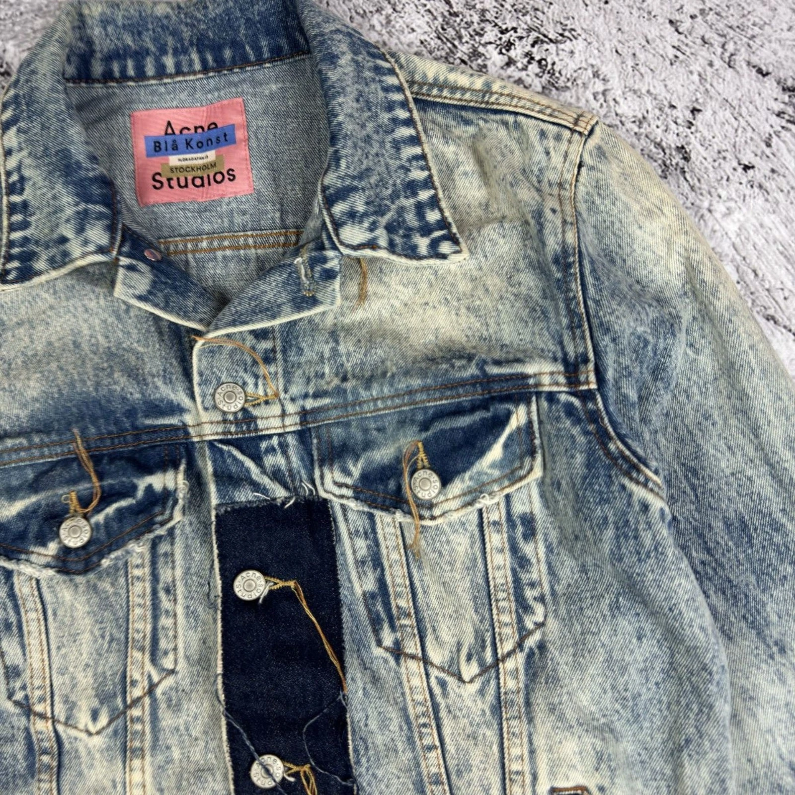 Acne Studios Y2K Pass LT Blue Patchwork Denim jeans Jacket image 4
