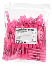 PCS Heat Shrink AWG22-16,Marine Grade Waterproof Heat Butt Connectors 100 Red