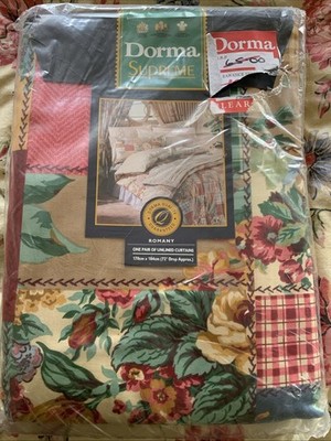 Dorma Supreme Curtains Romany Beige Patchwork Floral BNIP 170cm X 184cm