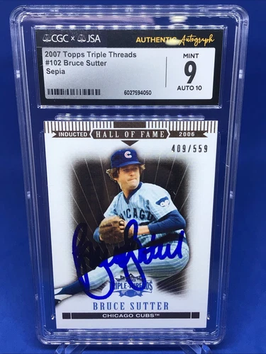 2007 Topps Triple Threads Bruce Sutter Auto Autograph #102 Sepia /559 CGC 9 Cubs