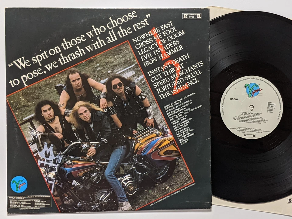 RAZOR - Evil Invaders LP 1985 , Orig. Vinyl (Roadrunner NL) sacrifice bulldozer - Bild 3 von 3
