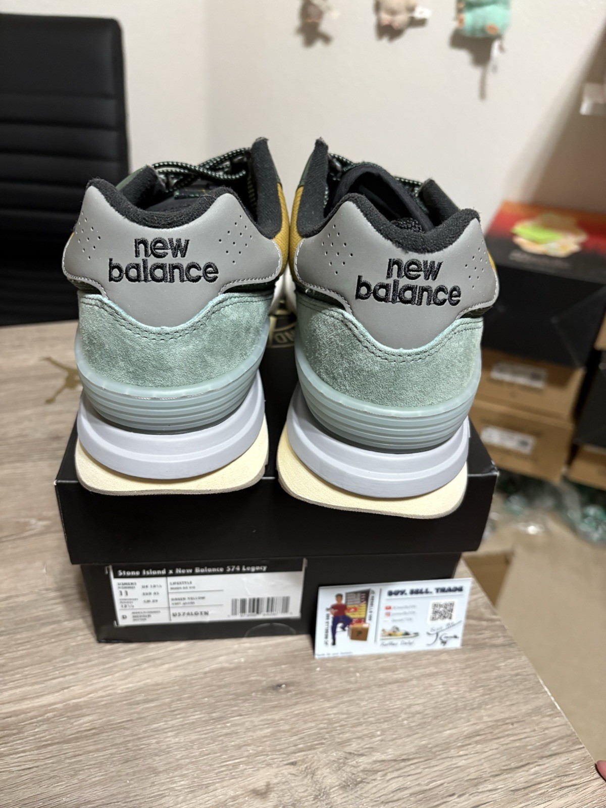 Size 11 - CLEAN New Balance 574 Legacy Stone Island Light Green thumbnail 2