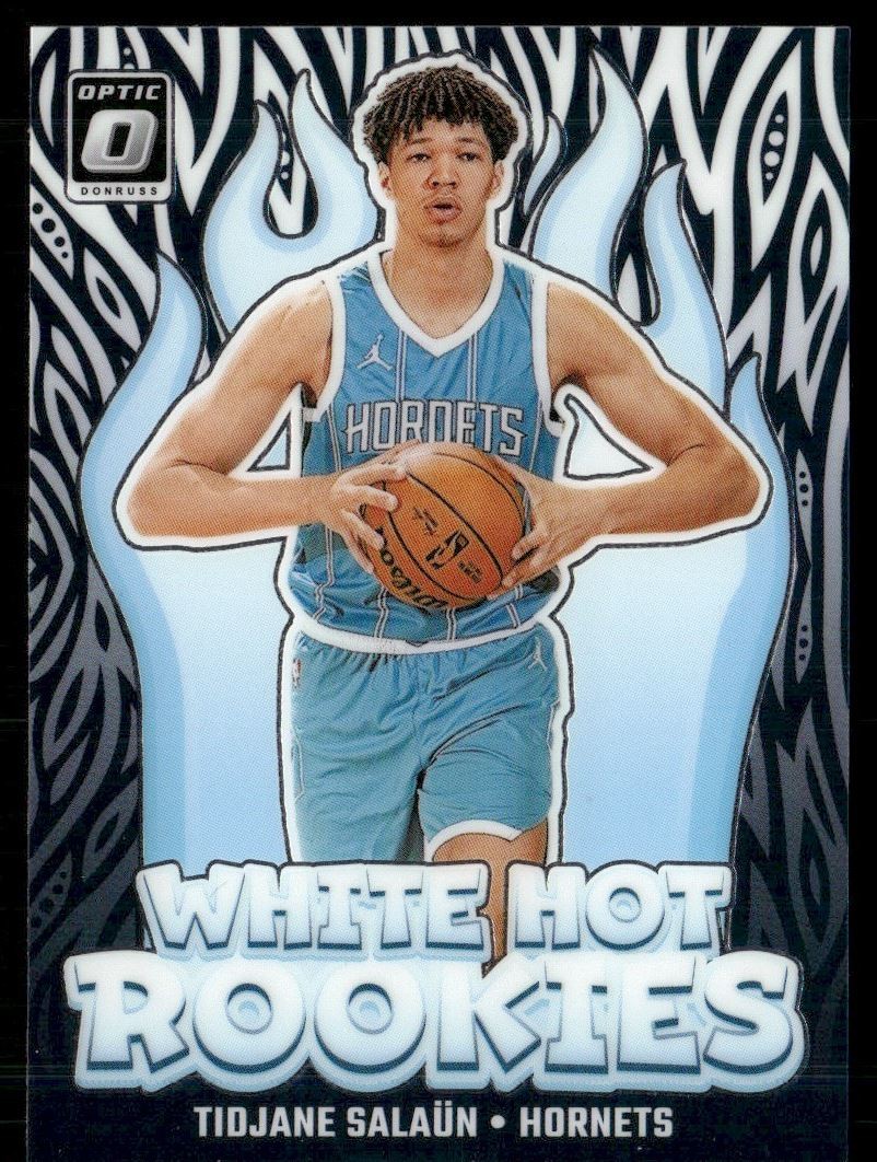 Tidjane Salaun 2024-25 Donruss Optic White Hot Rookies Charlotte Hornets #3