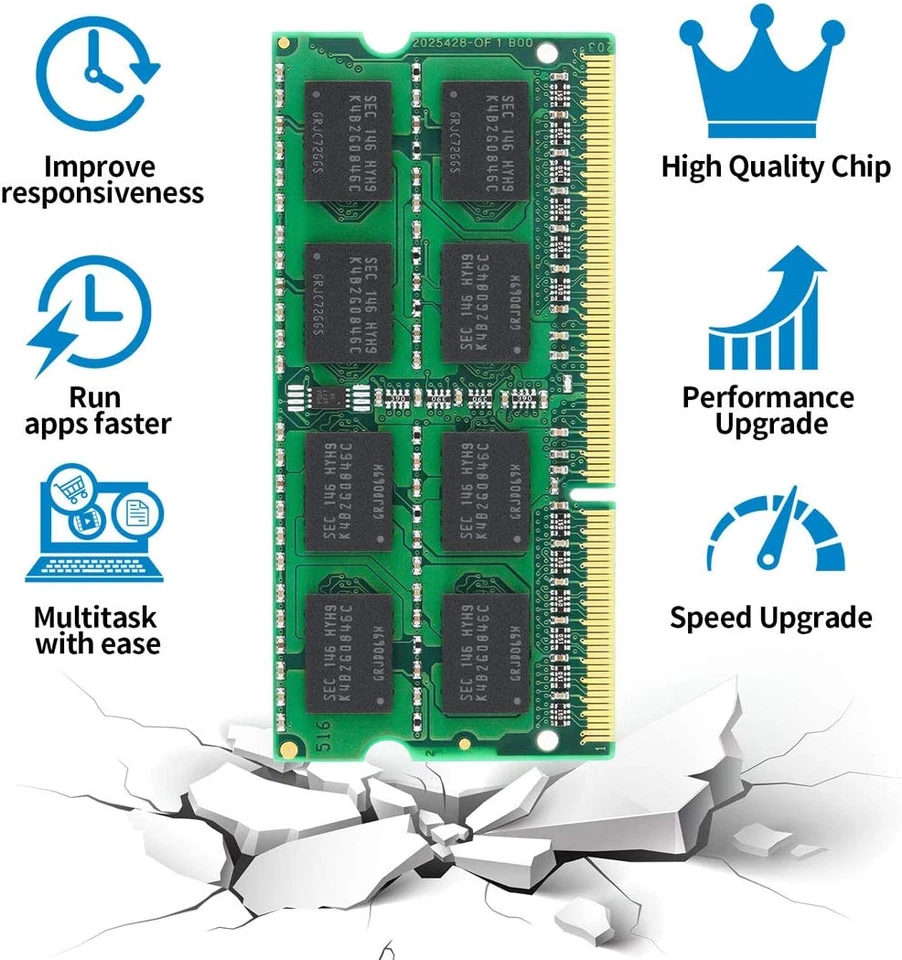Motoeagle DDR3 1066Mhz SODIMM 8GB Kit (2X4GB) 2Rx8 PC3-8500 PC3-8500S CL7 204 Pi - Image 3 of 4