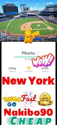 Pokemon Shiny Pikachu New York Baseball Stadium Background Tra-de Go P'TC 