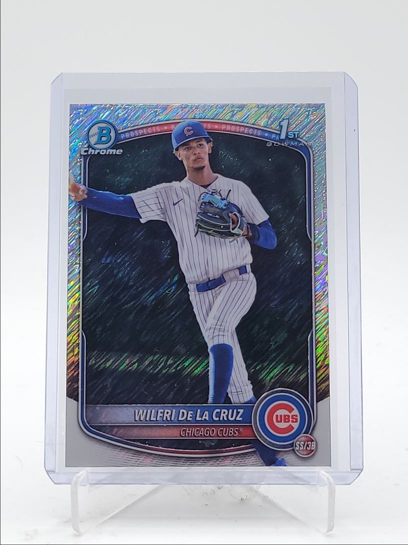 WILFRI DE LA CRUZ 2025 BOWMAN CHROME 1ST SHIMMER REFRACTOR CUBS Q3967